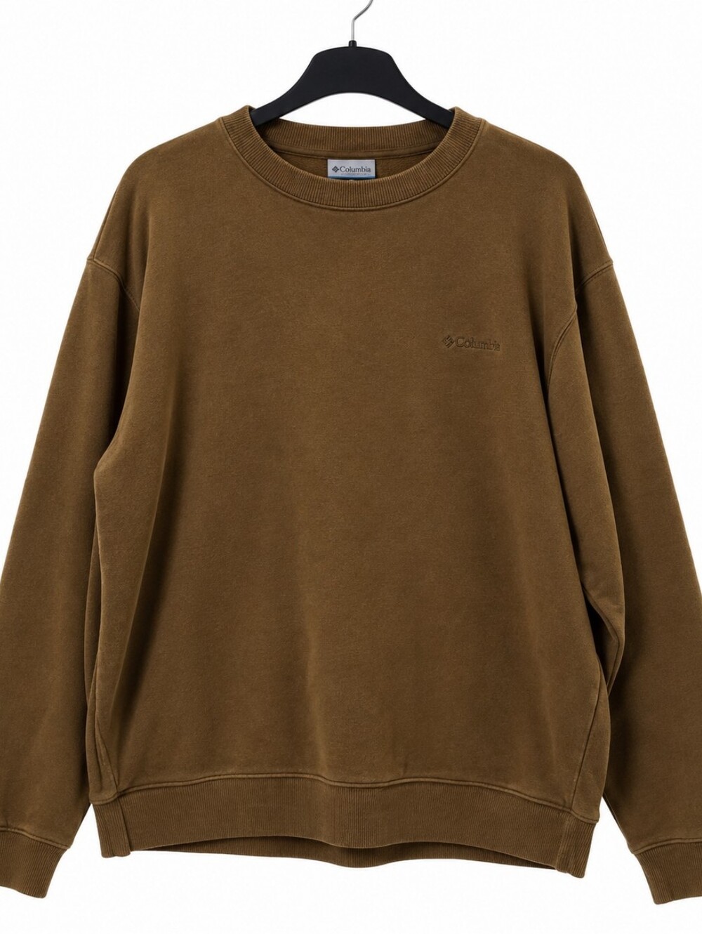Columbia Men's XXL Olive Brown Crewneck Sweatshirt Embroidered Logo